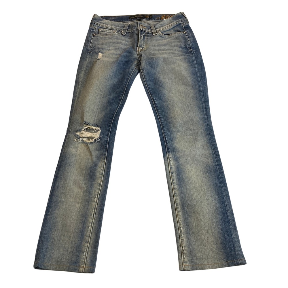 Vintage Lucky Brand Dungaree Jeans Women 4/27 Zoe‎ Distressed Straight Leg USA